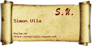 Simon Ulla névjegykártya